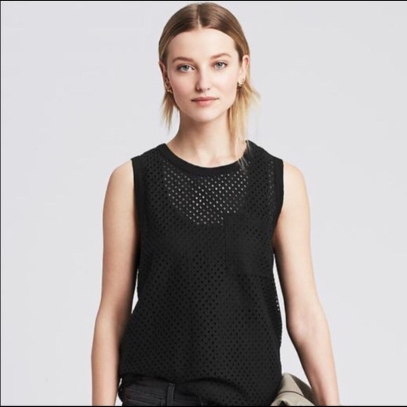 Banana Republic Black Mesh Pocket Tank Top - Picture 7 of 7